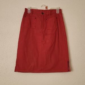 Vintage Red Demin Pencil Skirt